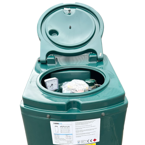 Centurion 1000 Litre Slimline Plastic Bunded Oil Tank - CSBT1000 - Open Lid view 1