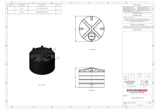 7000 Litre Non-Potable Water Tank
