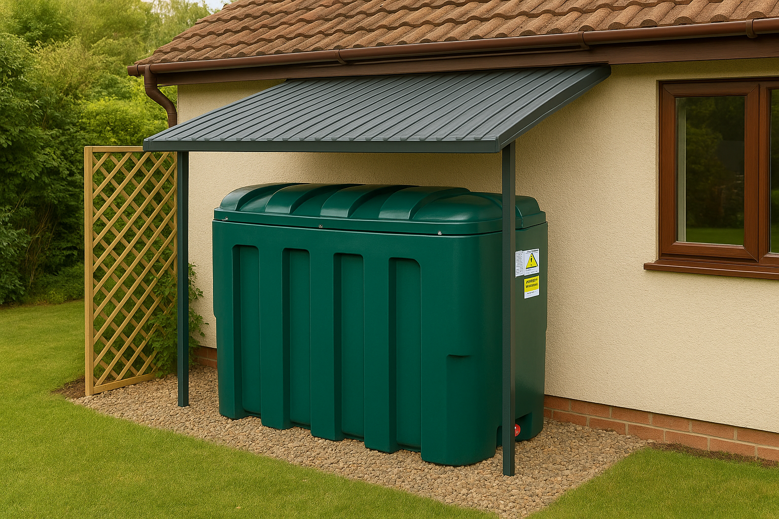 oil tank under awning