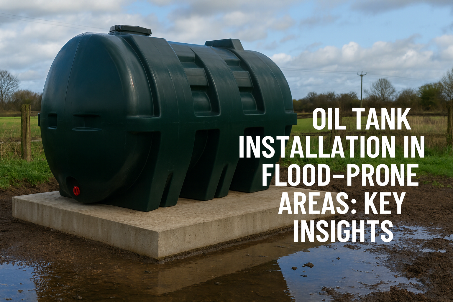 oil tank in flooded area